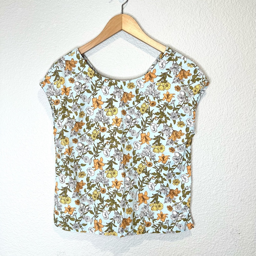 Cynthia Rowley Floral Linen Top, S